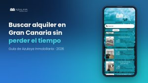Pantalla de la app de Azulaya con el listado de viviendas en alquiler en Gran Canaria